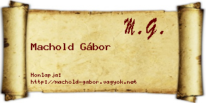Machold Gábor névjegykártya