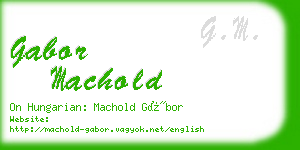 gabor machold business card